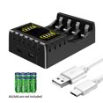 thumbnail image 2 of Battery Charger Circuit Smart USB Adapter LCD Display Chargers 4 High-performance Multi-functional Power Accessories AAA Using black, 2 of 7