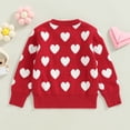 thumbnail image 4 of Gupgi Chandail Tricoté à Cœur pour Fillette de la Saint-Valentin 2Y 3Y 4Y 5Y 6Y Chandail Chaud à Col Rond pour Enfants Filles, 4 of 9