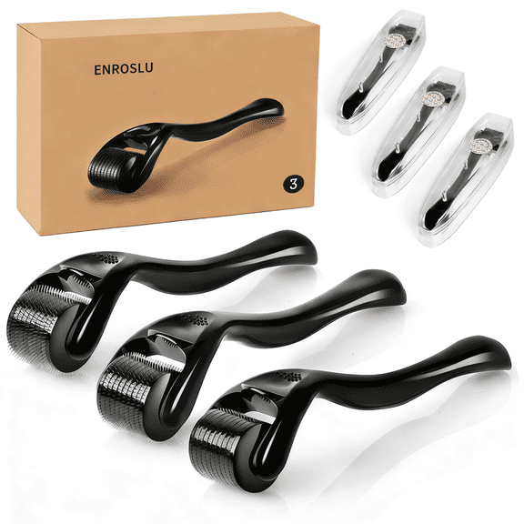 Enroslu 3 Pack Facial Roller Beard Roller Massage Roller Set for Face, Body, Beard & Hair Care