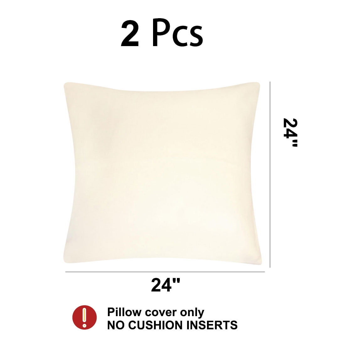 Unique Bargains 2Pcs Soft Viscose Velvet Decorative Throw Pillowcases 24"x24" Eco