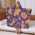 thumbnail image 5 of Halloween Spooky Icons Pattern Hooded Bath Towel，50"x30" for Ages 3 To 12 Kids, Quick Dry Lightweight Soft Microfiber Hood Beach Towel Cover Up for Kids, 5 of 7