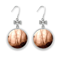 thumbnail image 1 of Red Dark Forestry Science Nature Scenery Bow Earrings Drop Stud Pierced Hook, 1 of 3