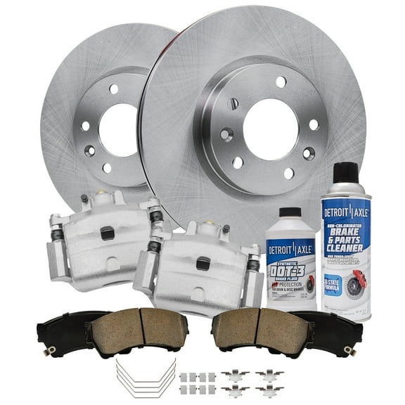 Detroit Axle - Front Brake Kit for 2006-2012 Ford Fusion Mercury Milan 2007-12 Lincoln MKZ 06-13 Mazda 6 Brake Rotors Brake Calipers Replacement Ceramic Brakes Pads