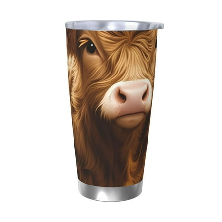 

Logiee Adorable Calf Butterflies Champagne Print 20OZ Car Cup with Lid Stainless Steel Vacuum Insulated Double Wall Travel Tumbler Durable Insulated Coffee Mug Thermal Cup with Straw-Without Straw