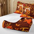 thumbnail image 4 of Erosebridal Fall Harvest Twin Quilt Set 2 Pieces,Autumn Pumpkin Twin Coverlet Set,Coffee,1 Bedspread and 1 Pillowcase, 4 of 7