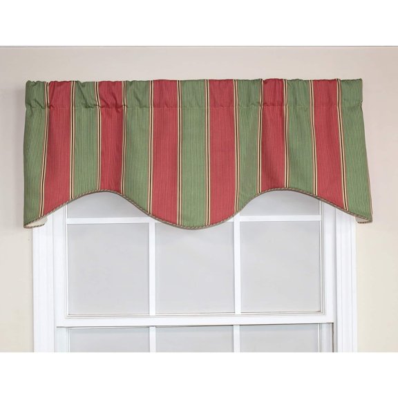 RLF HOME Parlor Stripe Cornice Window Valance - Watermelon