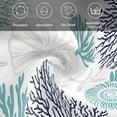 thumbnail image 5 of Teal Blue Grey Coastal Cloth Napkins, Summer Beach Coral Shell Starfish Washable and Reusable Dinner Napkins Set of 6, Table Napkin for Kitchen Party Birthday Wedding Hotel Housewarming 20"x20", 5 of 8
