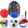 thumbnail image 1 of Juego de pelotas multideporte Realspring de 6 piezas con bolsa y bomba, 1 of 6