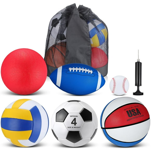 Juego de pelotas multideporte Realspring de 6 piezas con bolsa y bomba