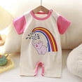 thumbnail image 2 of Sopiago Baby Boys Short Sleeve Romper Summer Infant Onesie Unisex Newborn Baby Clothes Baby Clothes Boy Pink,3-6 Months, 2 of 7