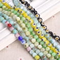 thumbnail image 2 of U8MO 45pcs Flower Pattern Round 8mm Millefiori Lampwork Glass Loose Beads Lot-Light Blue, 2 of 5