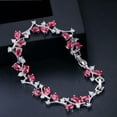 thumbnail image 6 of White Gold Plated Cubic Zirconia Austrian Crystal Leaf Branch Bangle Bracelets, 6 of 9