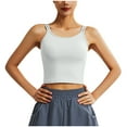 thumbnail image 5 of yillto Womens Yoga Crop Tank with Bra Breathable Workout Running Tee Sleeveless Strappy Causal Shirts, 5 of 7