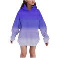 thumbnail image 2 of Piuwrlz Winter Hoodies for Kids Girls Hood Sweatshirts Loose Hoodie Blue Size 7-8Years, 2 of 5