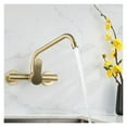 thumbnail image 4 of Brushed Gold Kitchen Faucet Swivel Pot Filler Tap Wall Mounted Hot and Cold Sink Tap Rotate Spout Stainless Steel ,Effortless Installation, 4 of 7