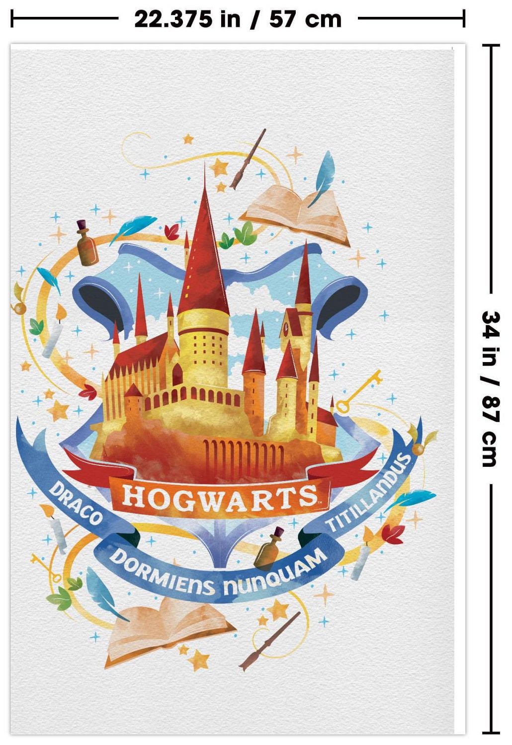 The Wizarding World: Harry Potter - Hogwarts Castle Charm Wall Poster, 22.375" x 34"
