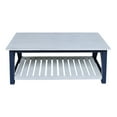 thumbnail image 4 of Surrey Solid Wood Coffee Table with Shelf - Blue/Antiqued Chalk, 4 of 8