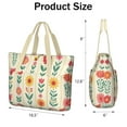 thumbnail image 3 of Tote Bag for Women - Pioneer Flower Shoulder Bag - Large Utility Work Duffle Bag with Zipper Handbag for Travel, Work, Sprots, 3 of 5