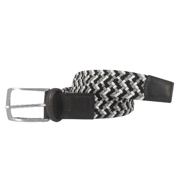 Snake Eyes Multi Colored Woven Braid Belt Black/White/Gray Size 38