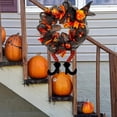 thumbnail image 2 of Corona de Halloween, decoración de Halloween, sombrero de bruja y corona de piernas, corona de iluminación de pared de puerta de entrada, 2 of 4