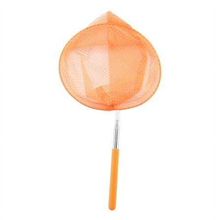 Outdoor Net Bag Stainless Steel Telescopic Catching Net-Orange