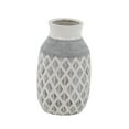 thumbnail image 6 of DecMode 13" White Ceramic Vase with Diamond Pattern, 6 of 7