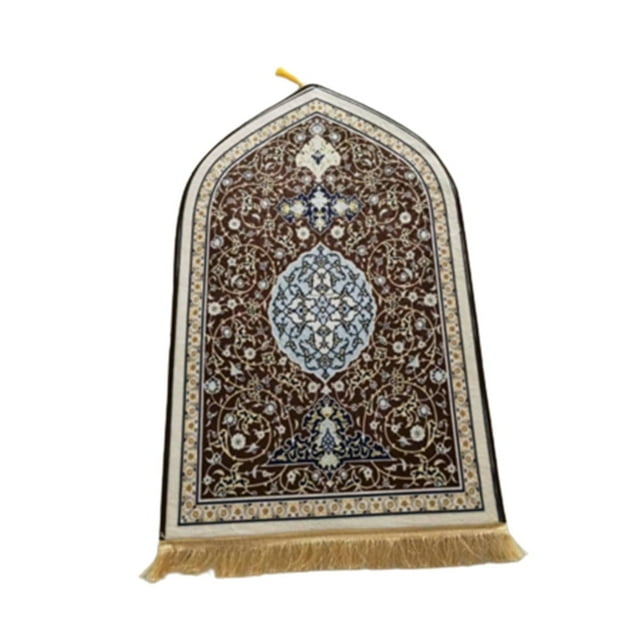 Muslim Flannel Chic Prayer Rug Soft Thick and Padded Prayer Rug for Effectively Protecting Knees - Red
