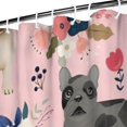 thumbnail image 3 of French Bulldog Dog Pattern with Flowers Shower Curtain 72"x84" ,Bathroom Decorative Shower Curtains Set with 12 Hooks,Modern Waterproof Washable Shower Curtain, 3 of 4