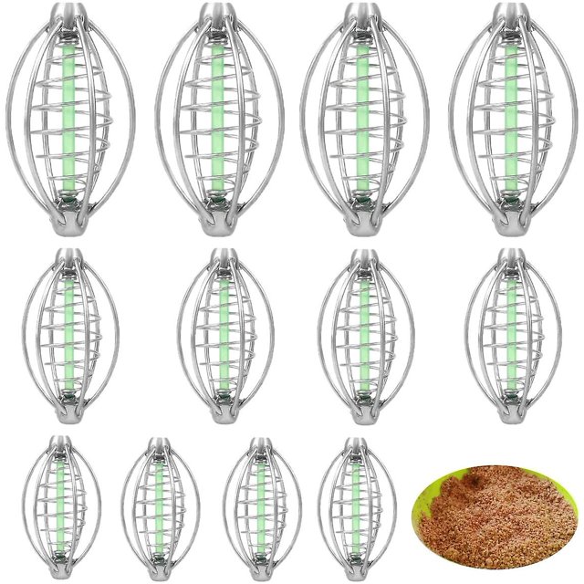 Alimentador para pesca de carpas, 12 piezas, alimentador para pesca de carpas, para anidación y alimentación (5 cm, 6 cm, 7 cm)