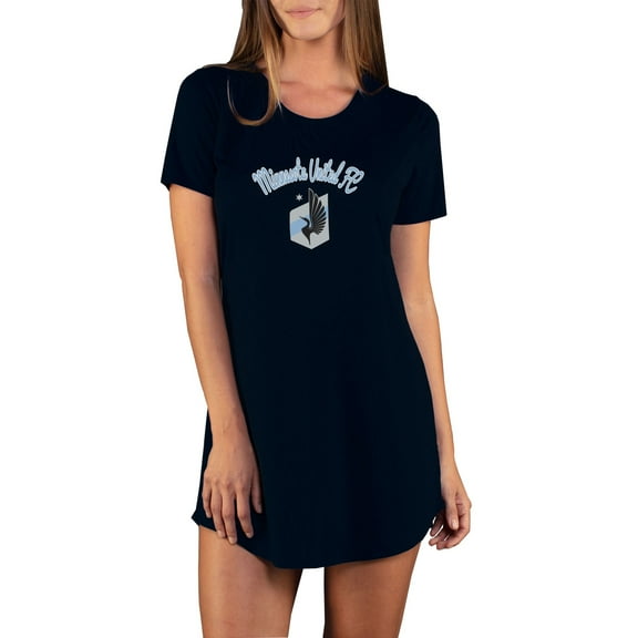 Women's Concepts Sport Black Minnesota United FC Marathon Knit Nightshirt
