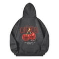 thumbnail image 6 of Puliio Women's Cherry Graphic Hoodies Cute Printing Full Sleeve Plus Size Hoody Sweatshirts Loose Casual Pullover Top Outdoor Hooded Jackets For Womens, 6 of 6