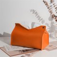 thumbnail image 4 of Forma V PU de cuero bolso de almacenamiento de tejido reutilizable reutilizable de gran capacidad de gran capacidad toalla dispensador contenedor sala de estar oficina naranja Inevent HA012046-04, 4 of 6