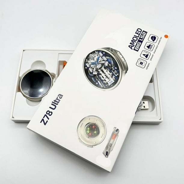Reloj súper inteligente con pantalla redonda, capaz de medir la frecuencia cardíaca y la presión arterial, reloj inteligente multifuncional para hombres para comunicación y ejercicio.
