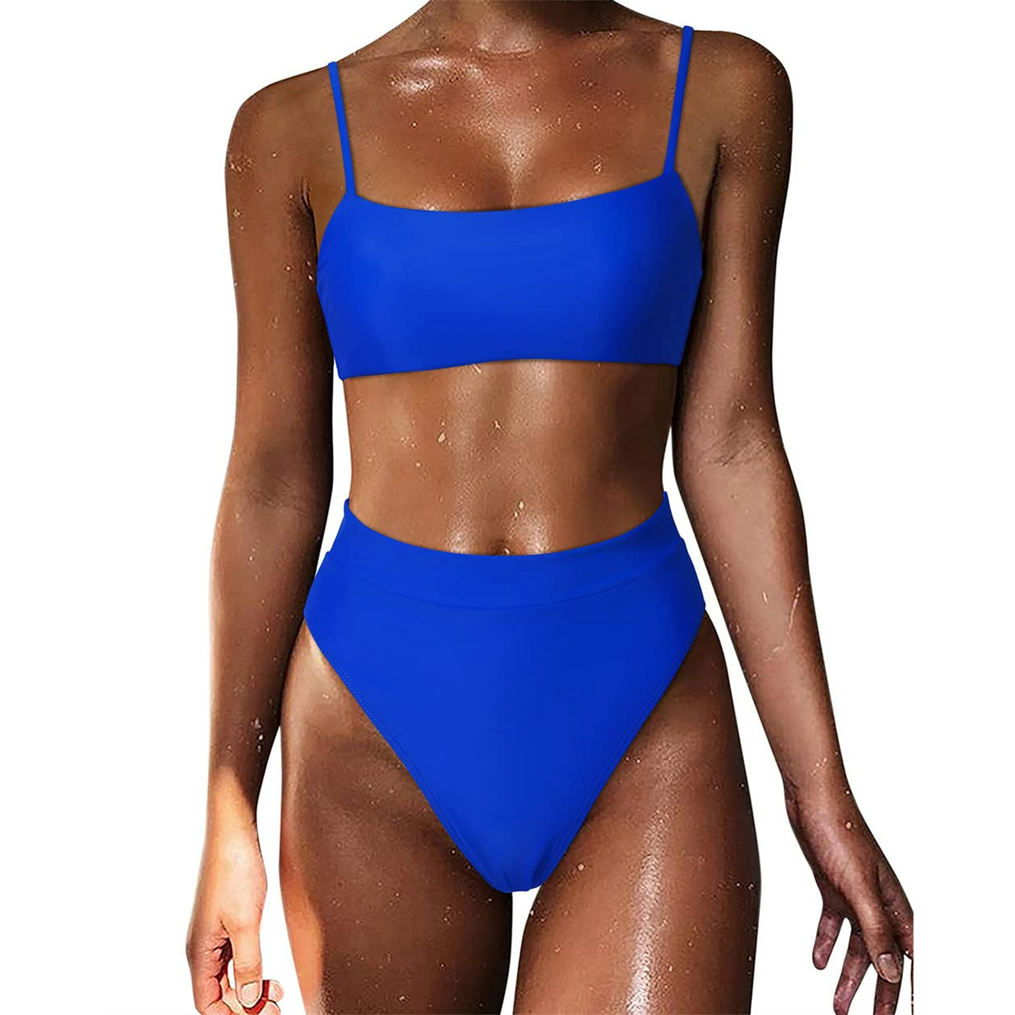 High waisted bandeau swimsuit discount