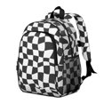 thumbnail image 2 of Black and White Wavy Checkered Pattern Backpack for School, Cute School Bag with Adjustable Shoulder Straps and Padded Back, 15"x11.42"x5.5", 2 of 5