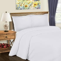BNM Solid Cotton Blend Duvet Set, Full/ Queen, White