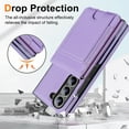 thumbnail image 5 of Dteck Wallet for Samsung Galaxy Z Fold 5 Case with Built-in Glass Screen Protector, Soft PU Leather Card Holder Flip Kickstand Protective Case for Z Fold 5 5G,Purple, 5 of 7