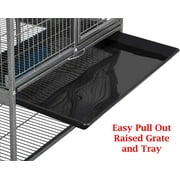 LARGE Dexlue Full Double Unit Two Story Small Animal Critter Rolling Cage Ferret Habitat Mouse Rat Gerbil Home Guinea Pig House Tight 1/2-inch Wire Spacing Chinchilla Sugar Glider Hedgehog