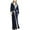 Navy, variant on HAPIMO Women's Robes Soft Sleepwear Cotton Plush Robe Warm Fleece Bathrobe Ankle Length Long Winter Bath Robes Nightgown Gray M