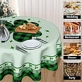 thumbnail image 3 of St Patricks Tablecloth Round 60 Inch Green Shamrock Tablecloth Buffalo Plaid Clover Table Cloth Farmhouse St Patrick''s Day Tablecloth for Kitchen Holiday Picnic Party Dinner Room Outdoor Decor, 3 of 5