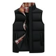 thumbnail image 5 of CharmCyan Men's Quilted Vest With Stand Collar Winter Casual Sleeveless Jacket With Pockets Thick Coat Gilet For Outdoor Black L, 5 of 5