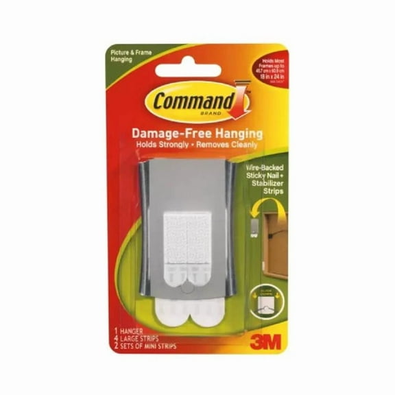 Command Picture Hanger Metal Frame Hanger Holds Up To 8 Pounds Damage Free