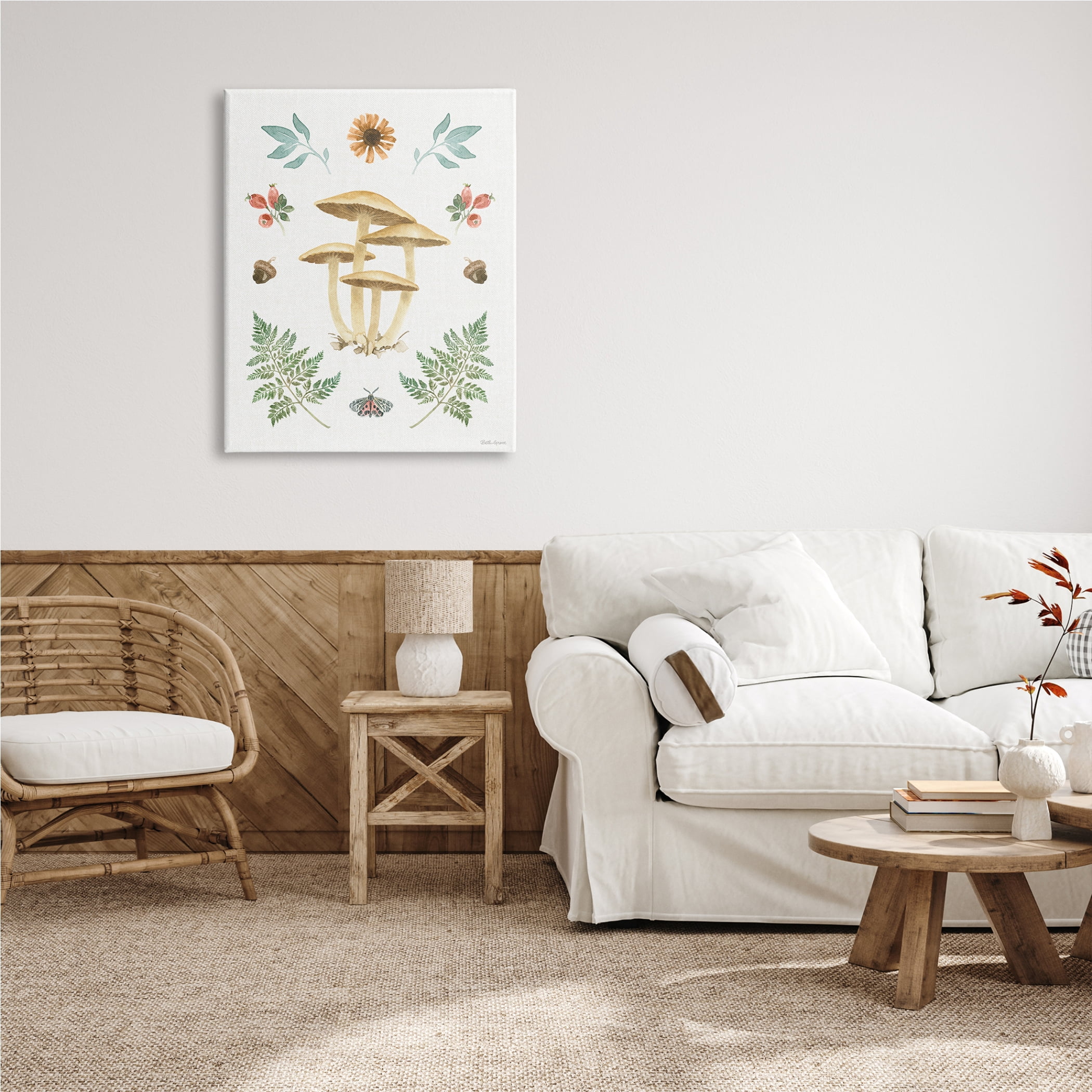 Stupell Industries Woodland Cottage Botanicals Botanical & Floral Painting Gallery Wrapped Canvas Print Wall Art, 30 x 40
