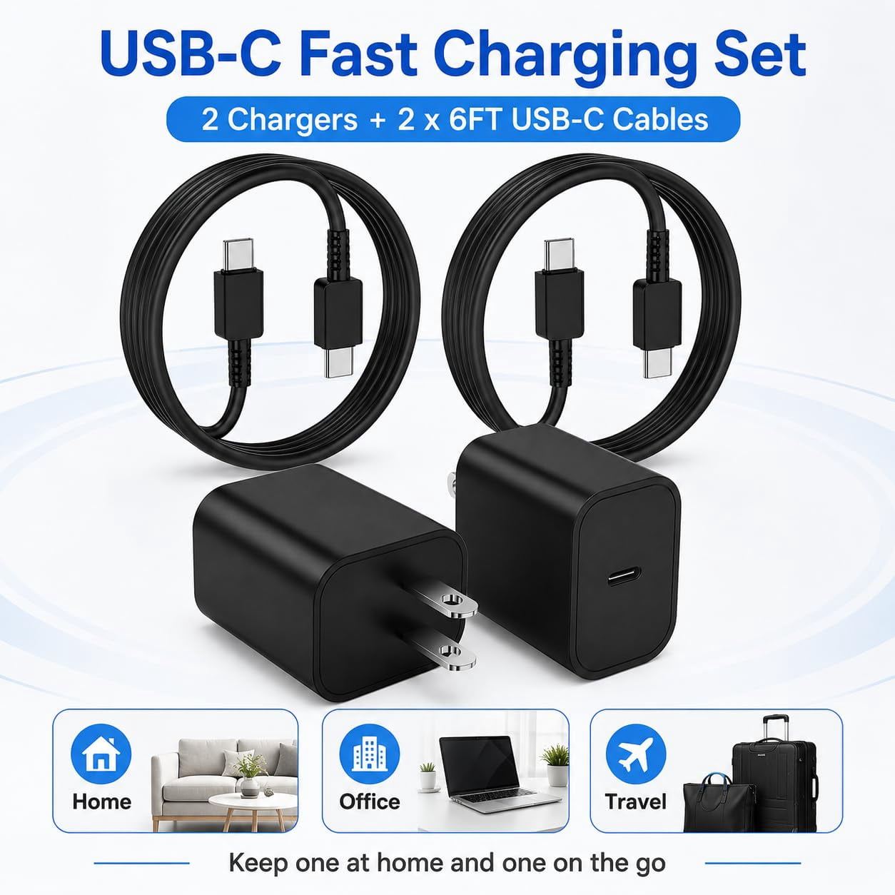 45W USB-C Charger for Samsung Charger Super Fast Charging, Type C Charging Block &6FT USBC Android Phone Cable Cord 2Pack for Galaxy S25 Ultra/S25 S24 S23 S22 S21 S20 S10 Ultra/Plus,Galaxy Tab S9 S8
