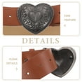 thumbnail image 5 of Heart Buckle Belt Women: Wide Waist Belt For Jeans & Dresses - Rustic Couture Style Waistband For Casual Outfits & Vintage-Inspired Looks, 5 of 7