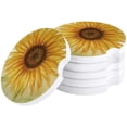thumbnail image 1 of RYLABLUE Hand Drawn Summer Sunflower Set of 4 Car Coaster for Drinks, Absorbent Ceramic Stone Coasters Cup Mat with Cork Base for Home Kitchen Room Coffee Table Bar Decor, 1 of 5