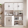 thumbnail image 6 of DIYART 71" Tall Pantry Cabinet with Charging Station, Farmhouse Kitchen Hutch with Adjustable Shelves, Modern Kitchen Pantry Storage Cabinet for Dinning Room & Living Room, Antique White, 6 of 7