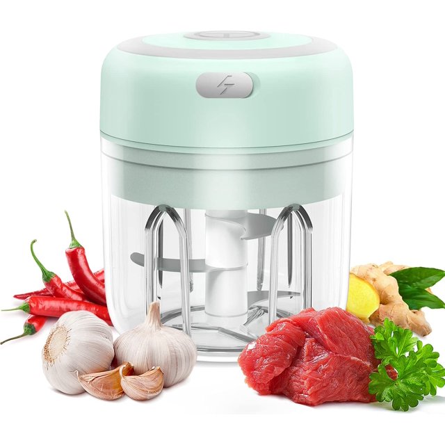 Electric Mini Garlic Chopper, Food Slicer and Chopper 250ML, Blender to Meat/Vegetables/Chopped Fruit/Onion/Garlic