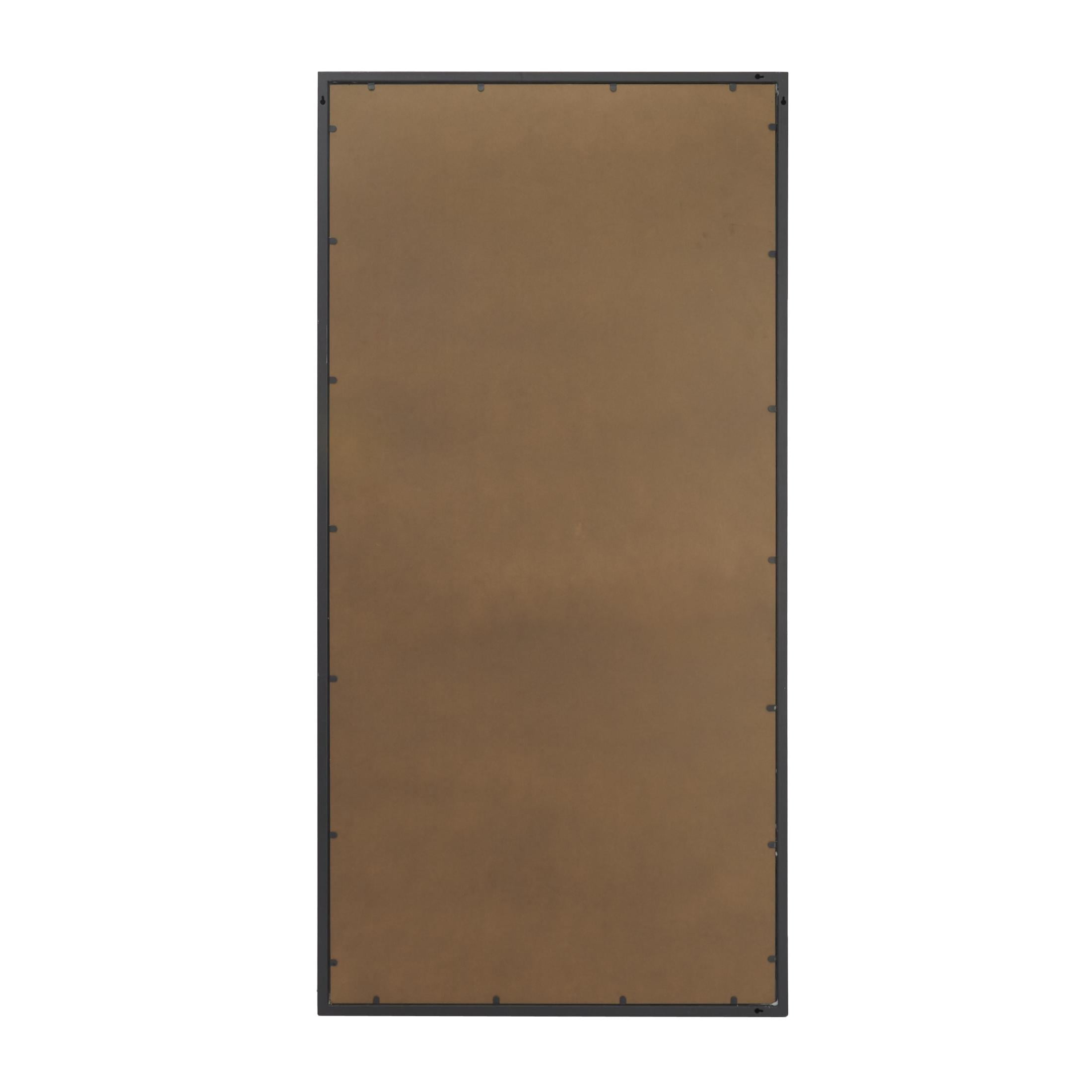 DecMode 36" x 72" Black Metal Tall Floor Mirror