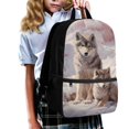 thumbnail image 3 of HUIACONG Snow Wolf Family School Backpack for Daily Student Use Lightweight Multi Compartment Large Capacity for Boys Girls Ages 6‑18 Back to School, 3 of 6